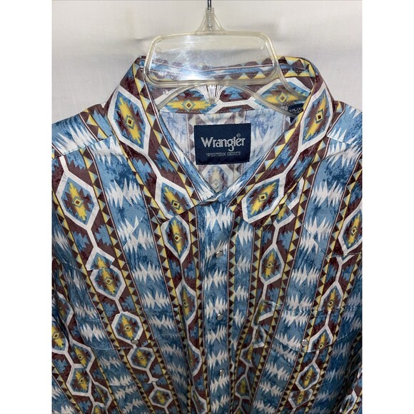 Wrangler Men’s Western Shirt Size 2XL Multicolor Aztec Going Out Party Rodeo - Picture 3 of 12